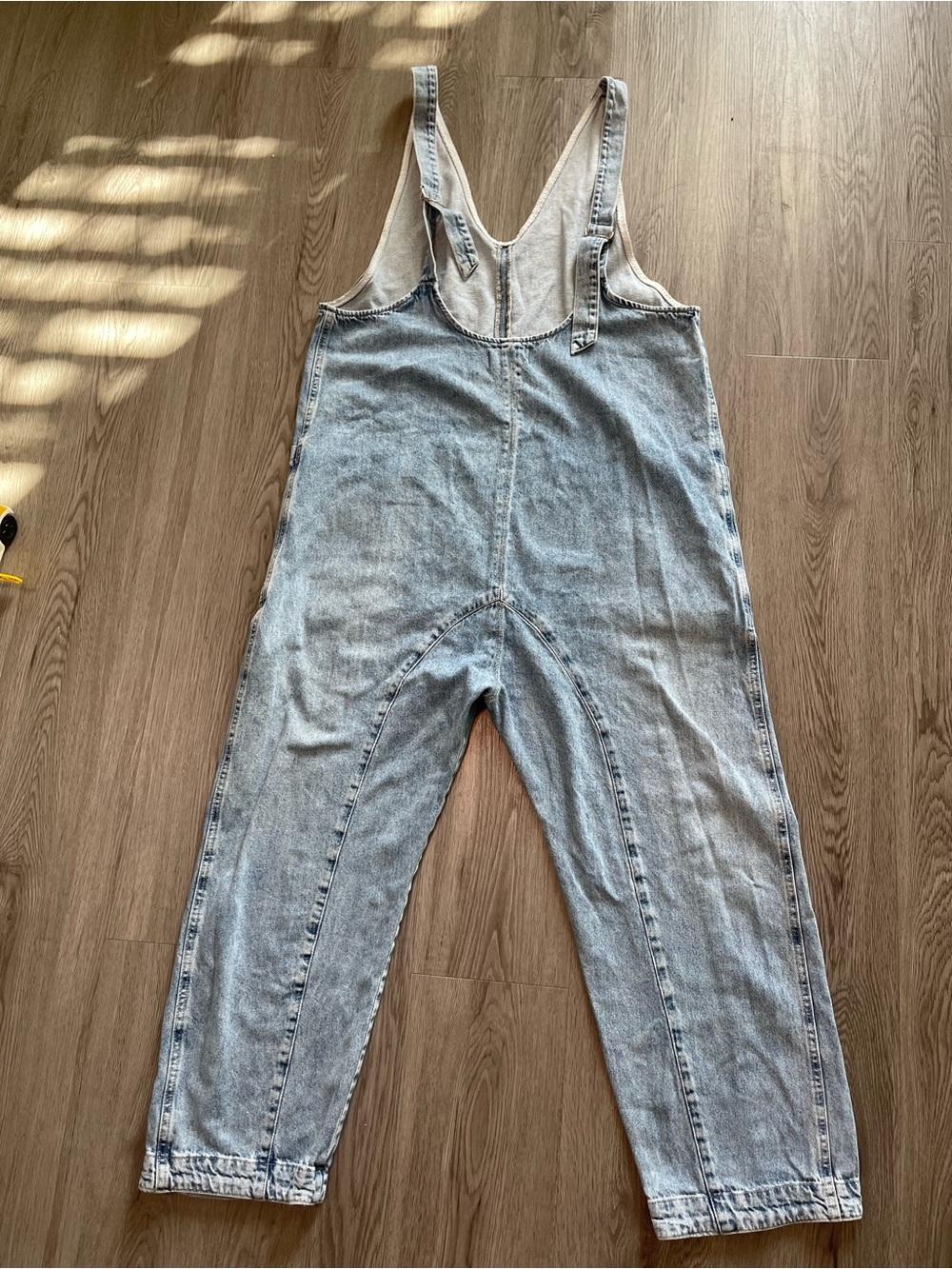 We The Free Light Blue Denim Overalls with Cream Layering Tee - Picture 11 of 11